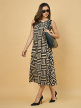 Azira Cotton Printed V-Neck Dress