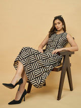 Azira Cotton Printed V-Neck Dress