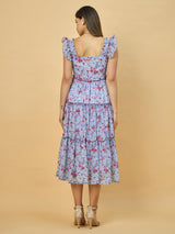 Azira Printed Georgette Tiered Midi Dress