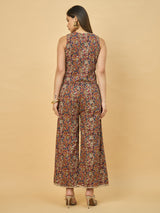 Azira Women’s Printed Cotton Vest with Palazzo Co-ords Set