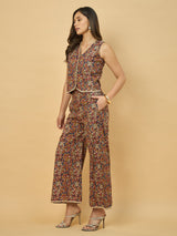 Azira Women’s Printed Cotton Vest with Palazzo Co-ords Set
