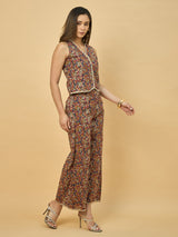 Azira Women’s Printed Cotton Vest with Palazzo Co-ords Set