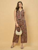 Azira Women’s Printed Cotton Vest with Palazzo Co-ords Set