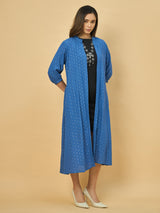 Azira Women Blue Solid Front Open Long Indo-Western Shrug