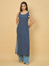 Azira Women’s Cotton Sleeveless Printed Kurta | Straight Fit