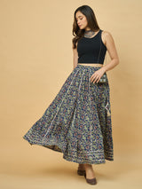 Azira Printed Flared Maxi Skirt for Women