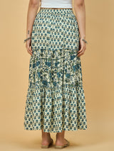 Azira Women’s Printed Three Tiered Long Skirt