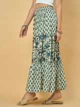 Azira Women’s Printed Three Tiered Long Skirt