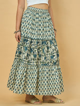 Azira Women’s Printed Three Tiered Long Skirt