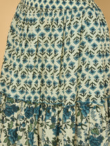 Azira Women’s Printed Three Tiered Long Skirt