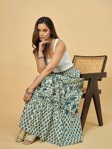 Azira Women’s Printed Three Tiered Long Skirt