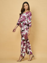 Azira Women’s Printed Top with Palazzo Co-ords Set | V-Neck | 3/4th Sleeve