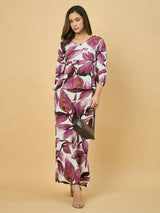 Azira Women’s Printed Top with Palazzo Co-ords Set | V-Neck | 3/4th Sleeve