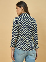 Azira Rayon Zigzag Printed Shirt for Women