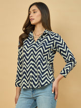 Azira Rayon Zigzag Printed Shirt for Women
