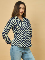 Azira Rayon Zigzag Printed Shirt for Women