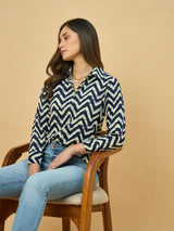 Azira Rayon Zigzag Printed Shirt for Women