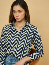 Azira Rayon Zigzag Printed Shirt for Women