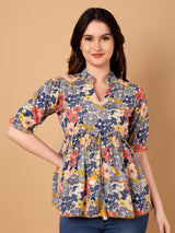 Floral Printed Peplum Top