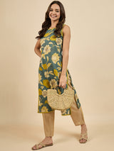 Floral Printed Straight Kurta