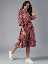 Georgette A line Printed Dress