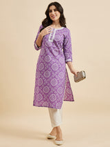 Printed Cotton A line Kurta