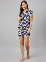 Rayon Zigzag Printed Night Suits