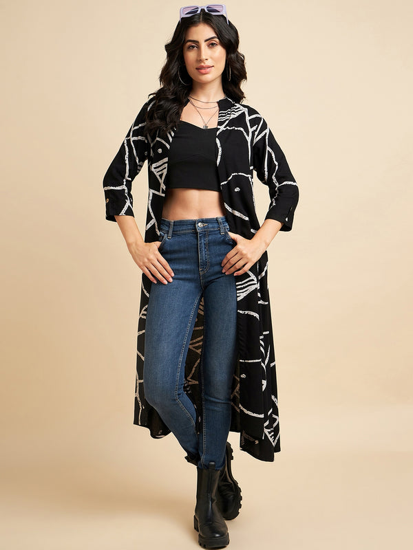 Rayon Abstract Printed Shrug