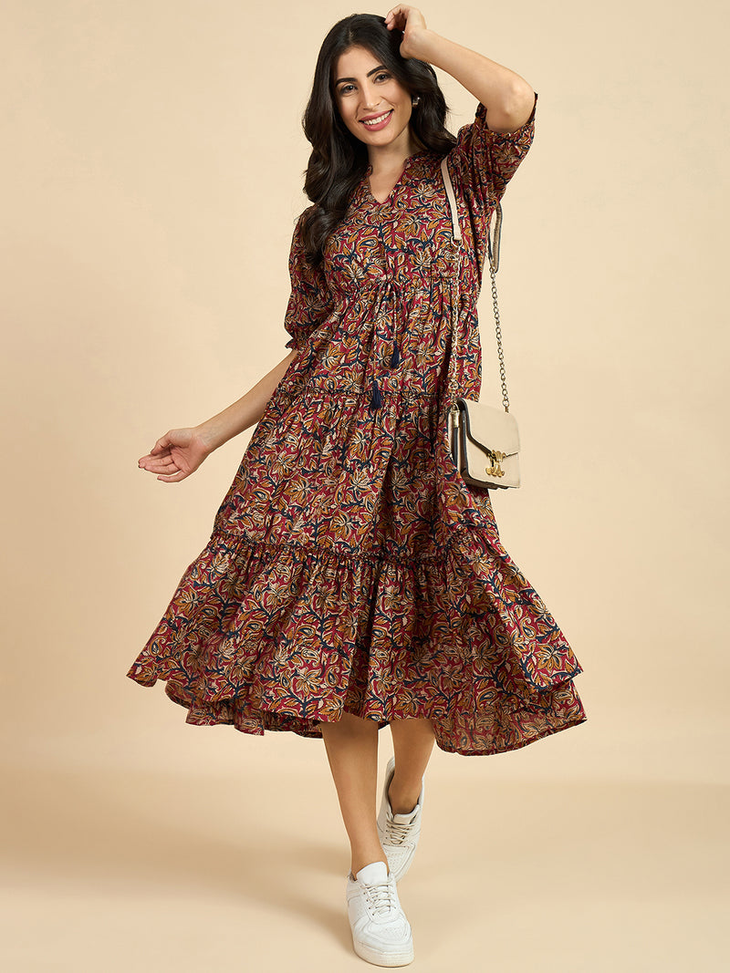 Floral Printed Fit & Flared Dress