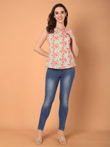 Sleeveless Floral Printed Top