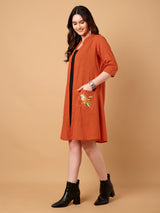 Embroidered Longline Open Front Shrug