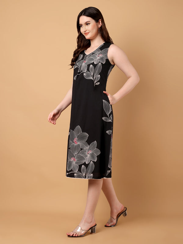 A-Line Printed Dress