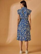 Blue Floral Printed Dress