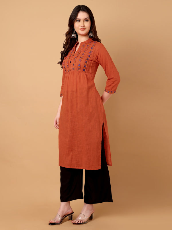 Embroidered Straight Kurta
