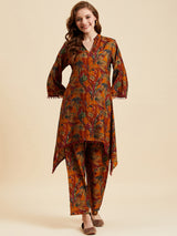 Floral Printed Kurta With Palazzo Set