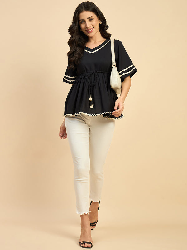 Solid Peplum Top