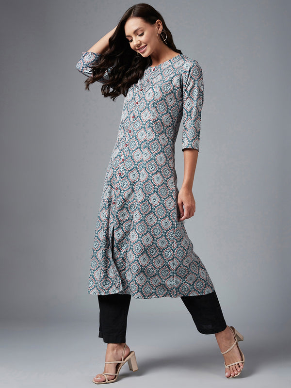 Grey A Line Kurta