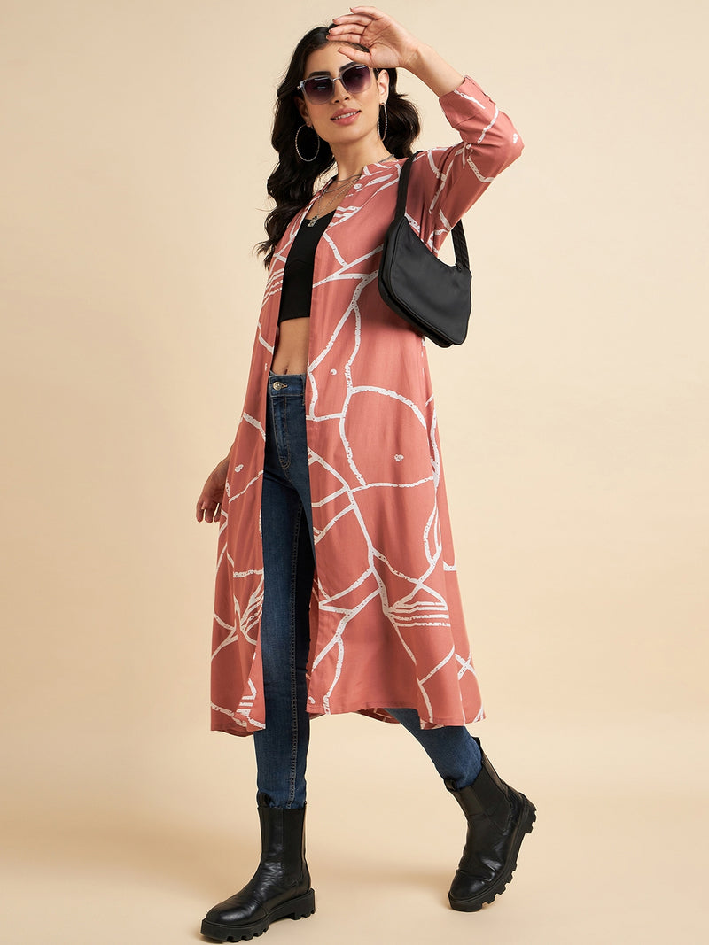 Rayon Abstract Printed Shrug