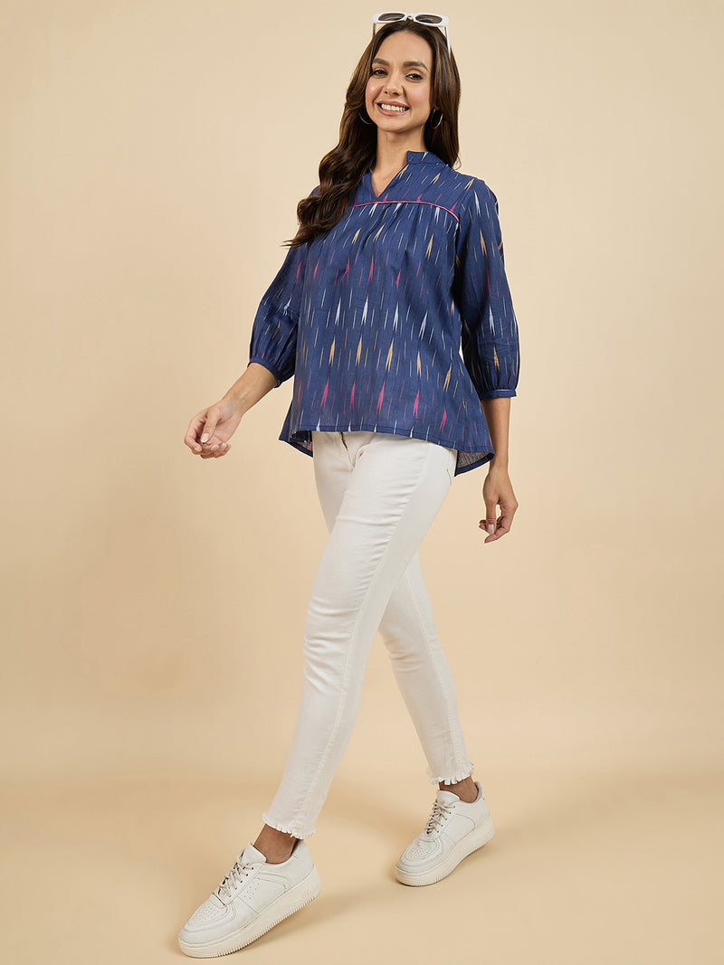 Ikat Printed Top