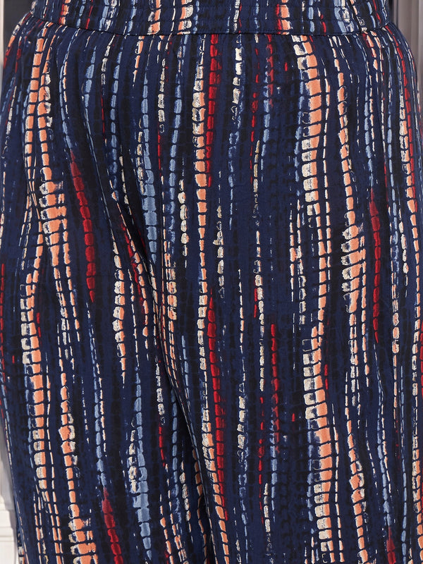 Plus Size Printed Kurta With Palazzo Set