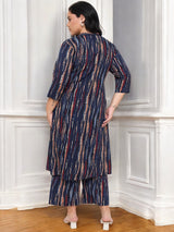 Plus Size Printed Kurta With Palazzo Set