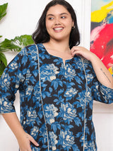 Plus Size Floral Printed Kurta