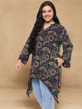 Plus Size Abstract Printed Kurta
