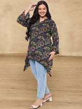 Plus Size Abstract Printed Kurta