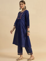 Blue Embroidered Co-Ords Set