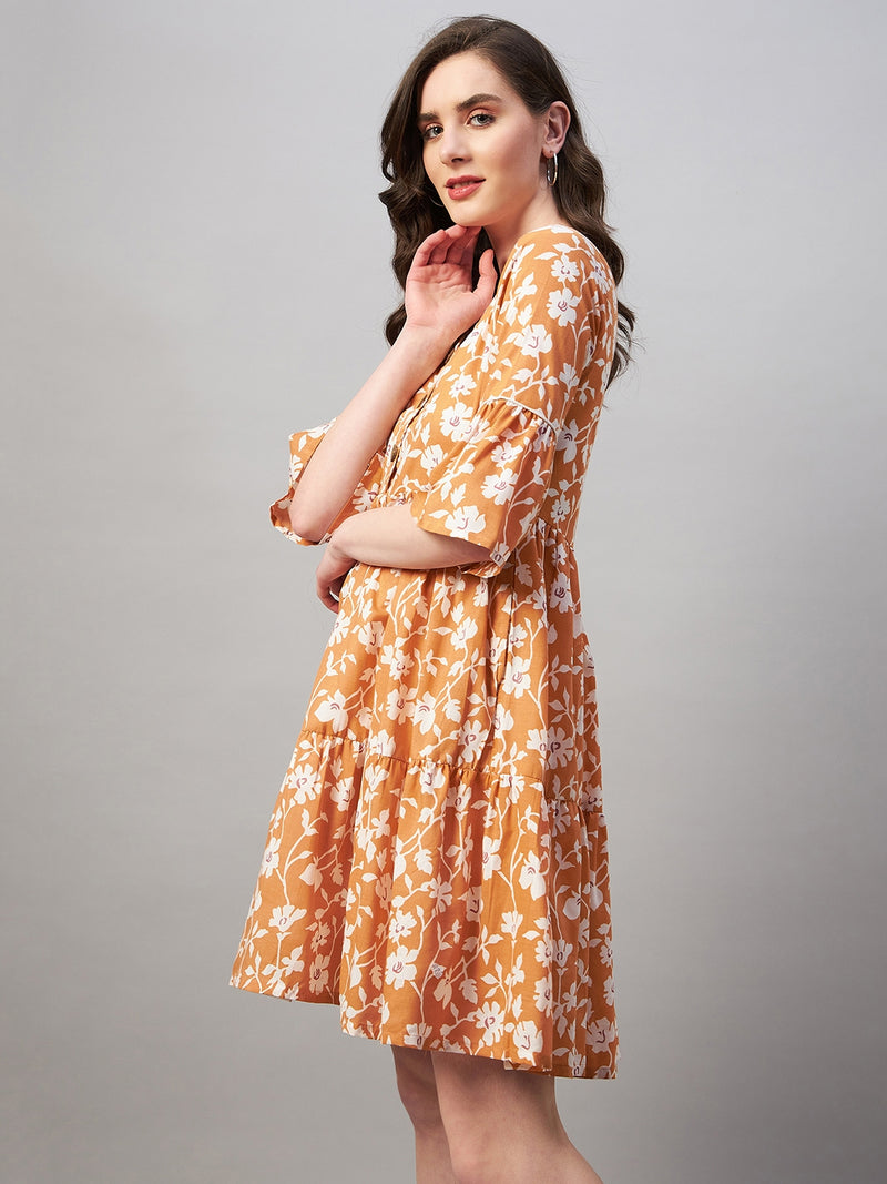 A-Line Fit and Flare Floral Dress