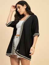 Solid Black Front Open Shrug