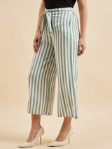 Green Striped Palazzo