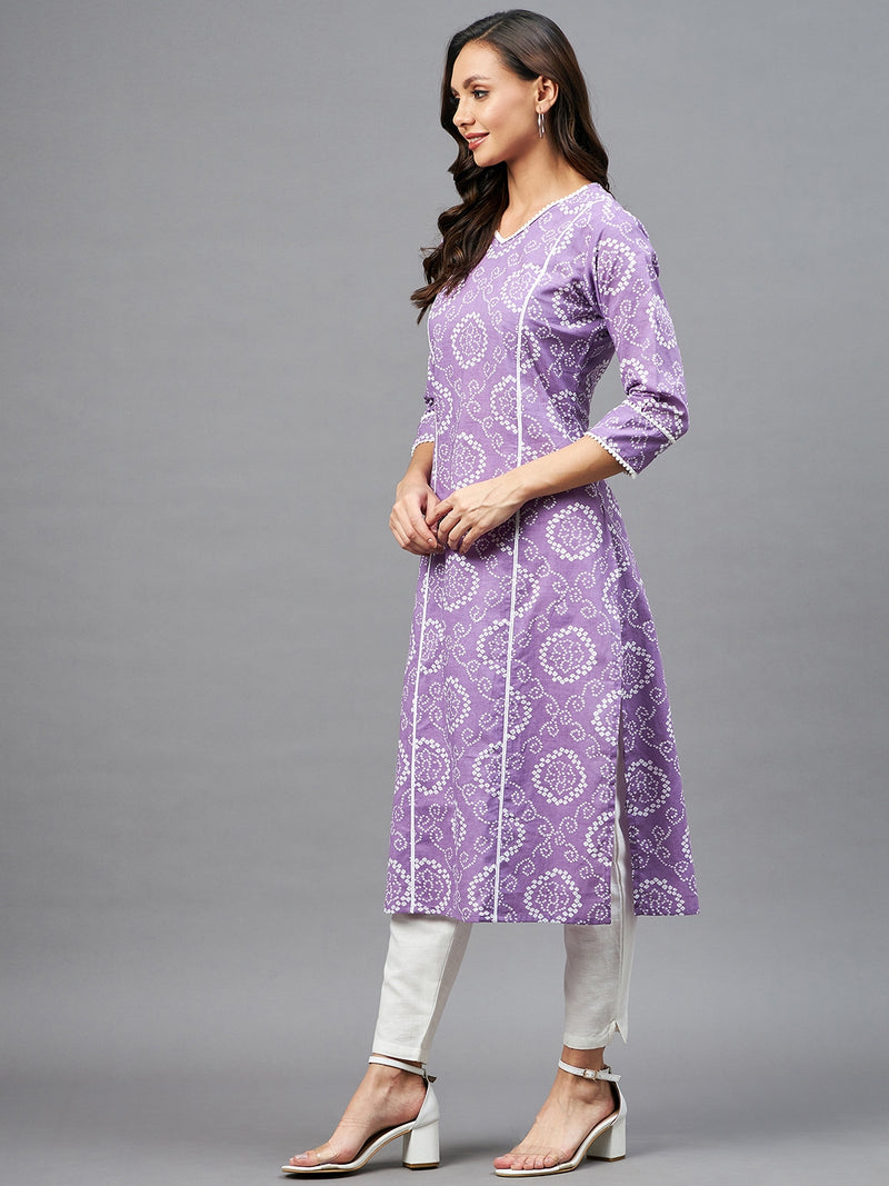 Cotton Straight Pink Kurta