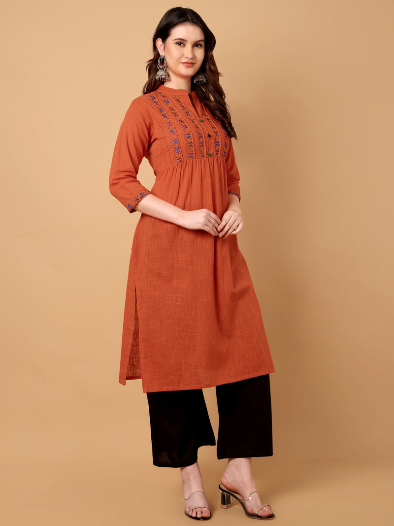 Embroidered Straight Kurta